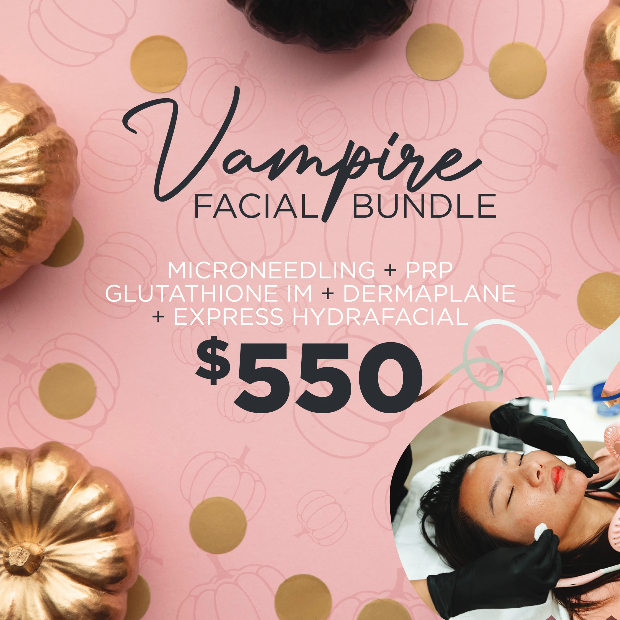 Elle Skin & Beauty Co. October special: Vampire Facial Bundle including microneedling, PRP, glutathione IM, dermaplane, and express Hydrafacial in Florence, KY